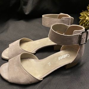 Gabor-Mini heel,double strap silver-Size:3-1/2